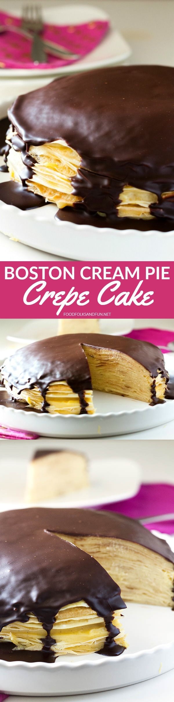 Boston Cream Pie Crepe Cake