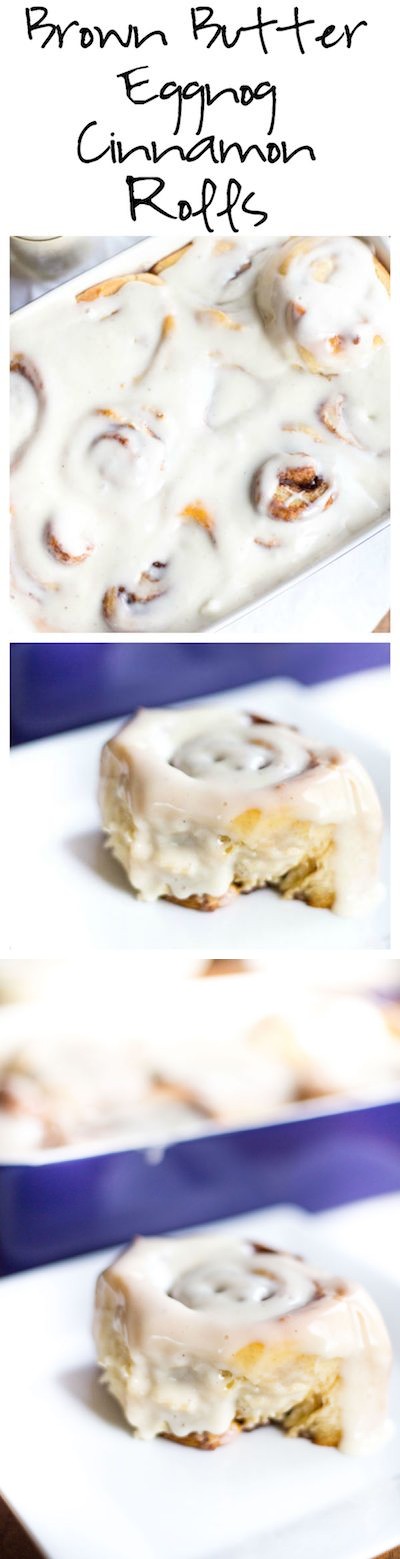 Brown Butter Eggnog Cinnamon Rolls