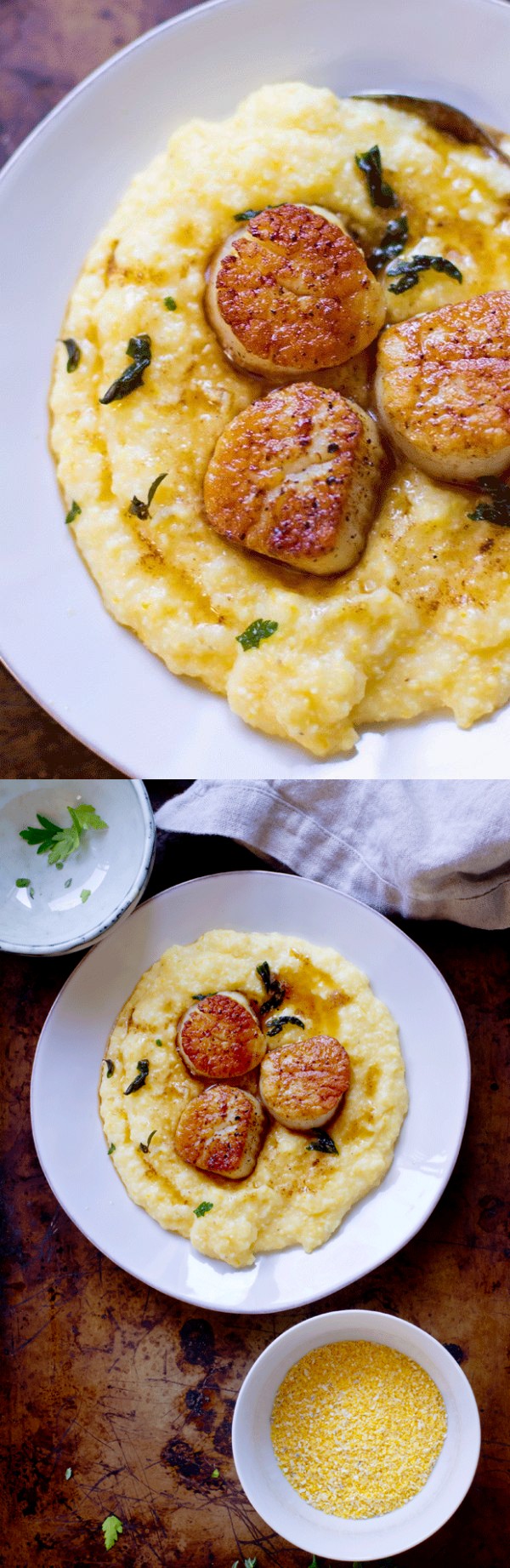 Brown Butter Scallops with Polenta