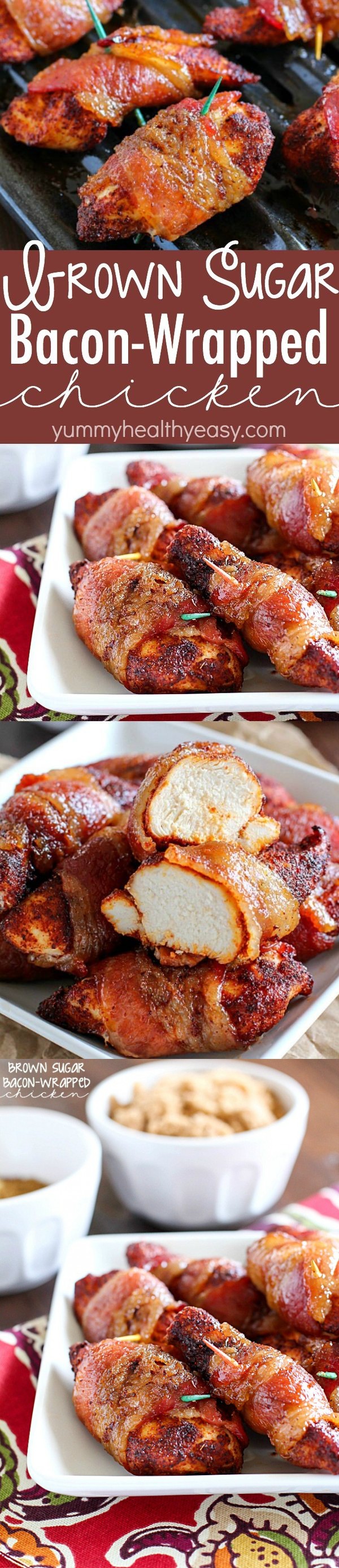 Brown Sugar Bacon Wrapped Chicken