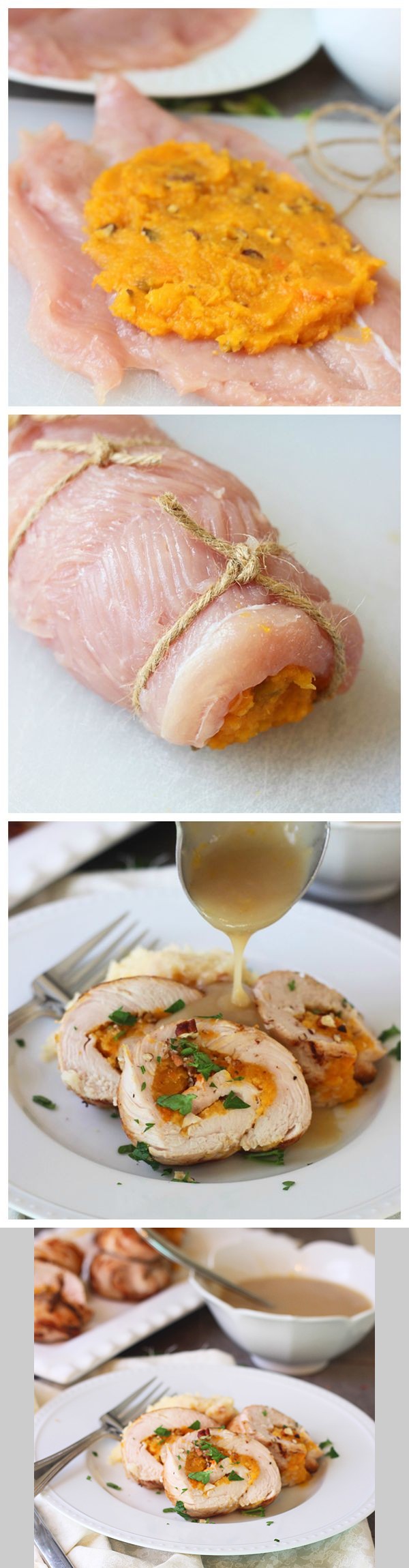 Butternut Squash Turkey Roulade with Apple Cider Gravy