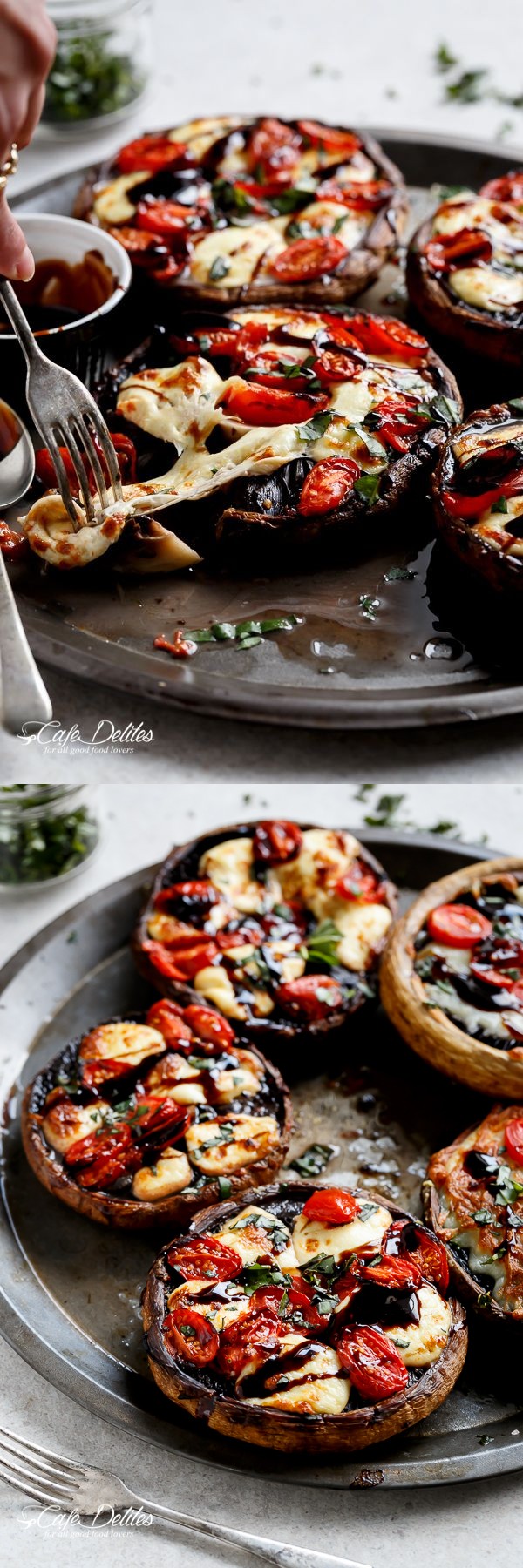 Caprese Stuffed Garlic Butter Portobellos