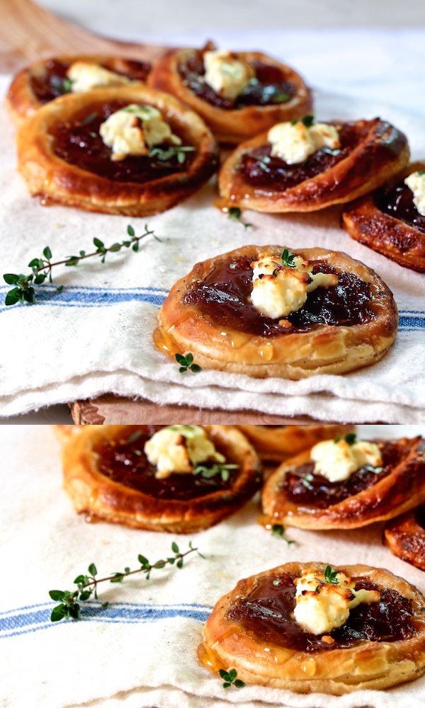 Caramelized Onion and Feta Tartlets with Honey Drizzle