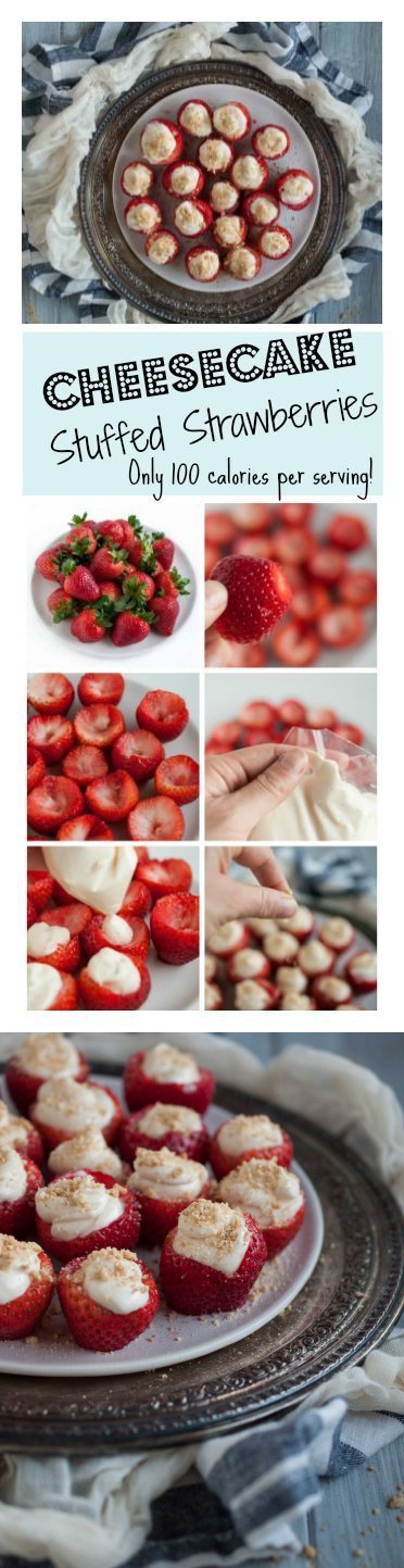 Cheesecake Stuffed Strawberries Made Healthier