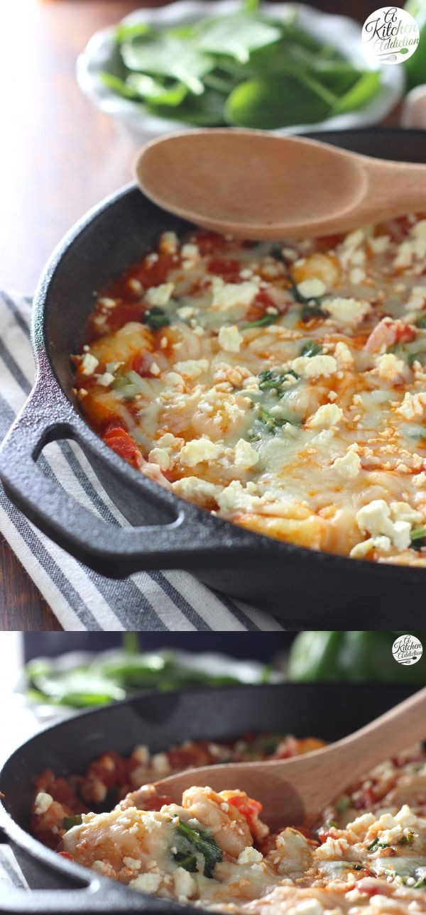 Cheesy Gnocchi Skillet with Tomatoes and Spinach