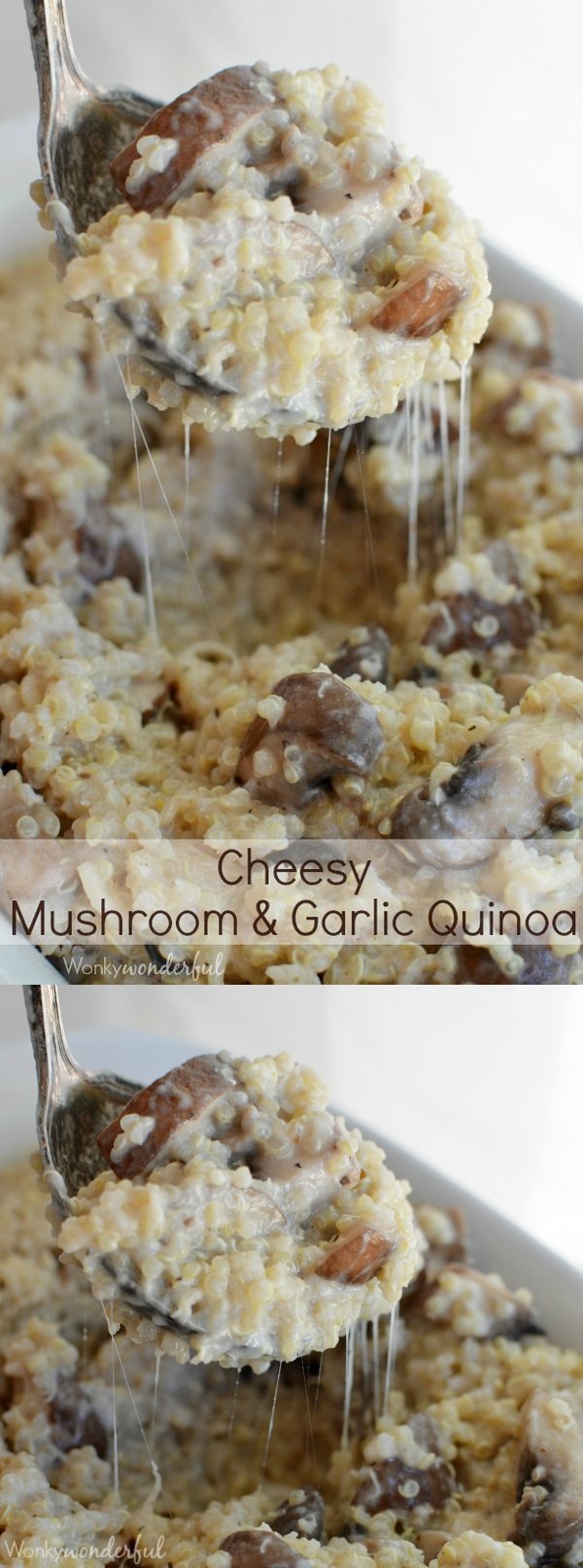 Cheesy Mushroom & Roasted Garlic Quinoa