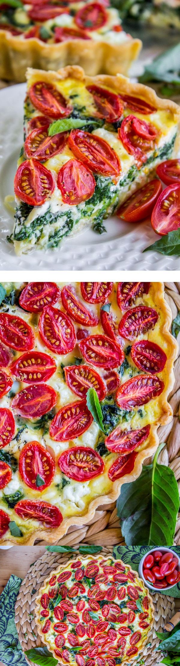 Cherry Tomato, Leek, and Spinach Quiche