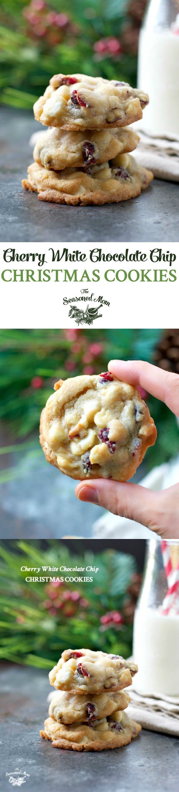 Cherry White Chocolate Chip Christmas Cookies