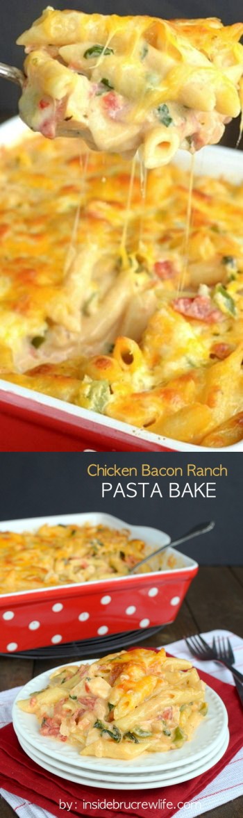 Chicken Bacon Ranch Pasta Bake