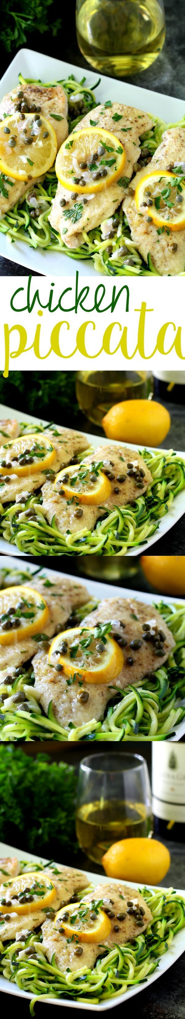 Chicken Piccata Over Zucchini Noodles