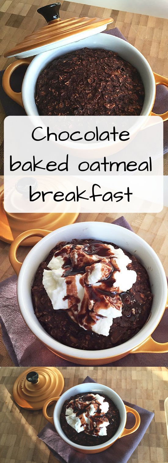 Chocolate baked oatmeal breakfast (low FODMAP