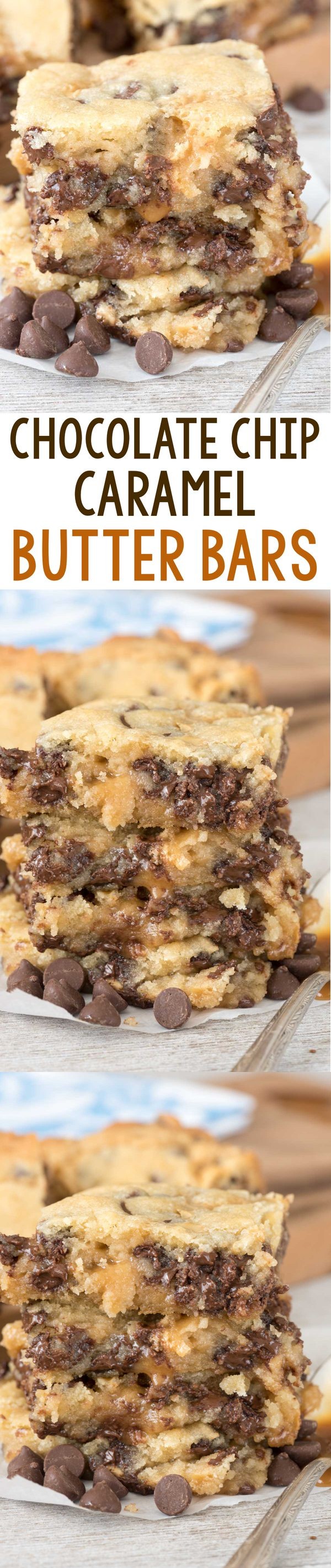 Chocolate Chip Caramel Butter Bars