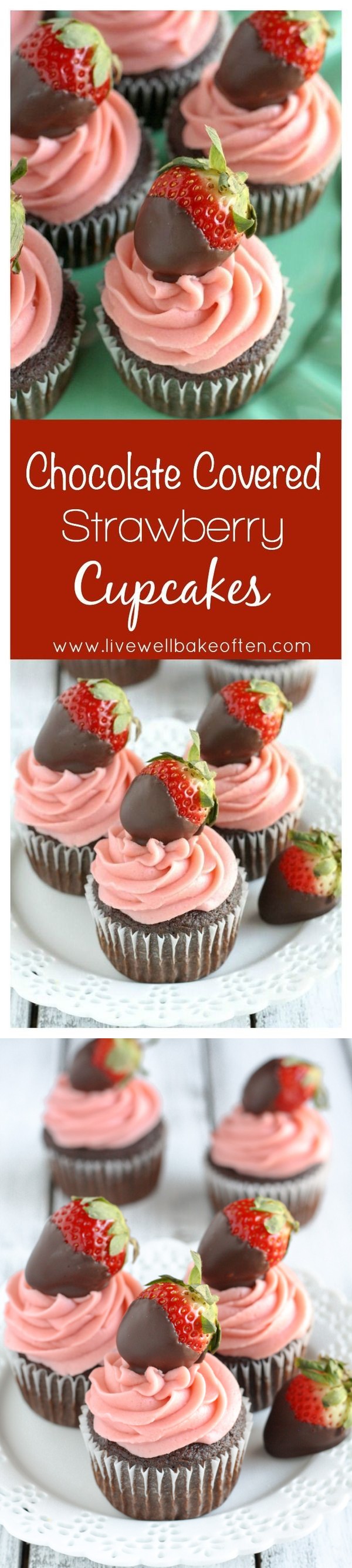 Chocolate Covered Strawberry Cupcakes