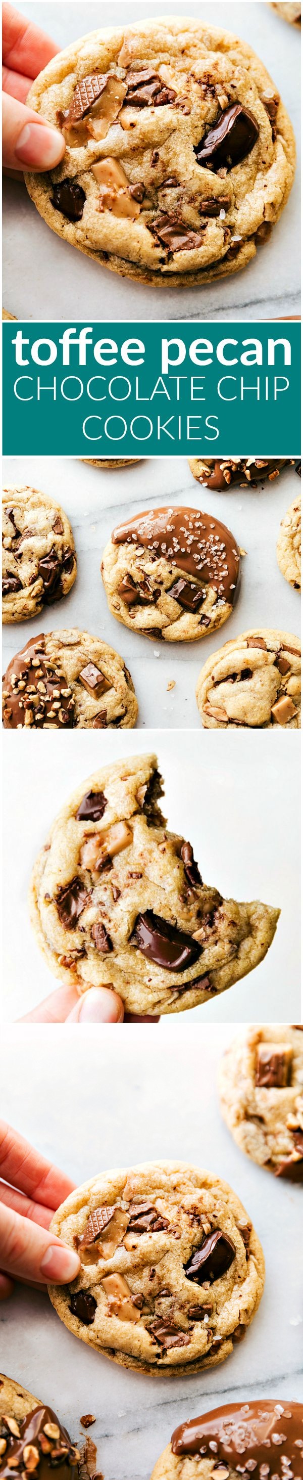 Chocolate Dipped Chocolate-Chip Toffee Cookies