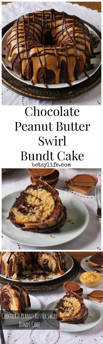 Chocolate Peanut Butter Swirl Bundt Cake