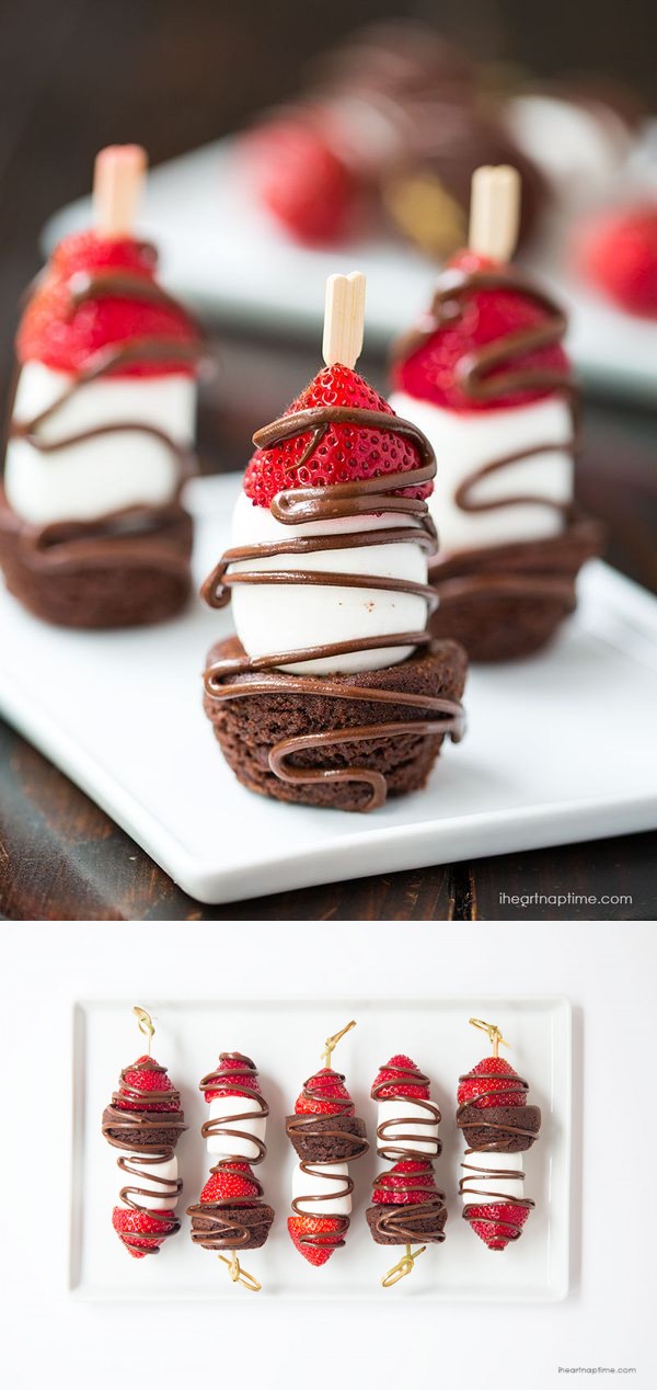 Chocolate strawberry dessert kabobs