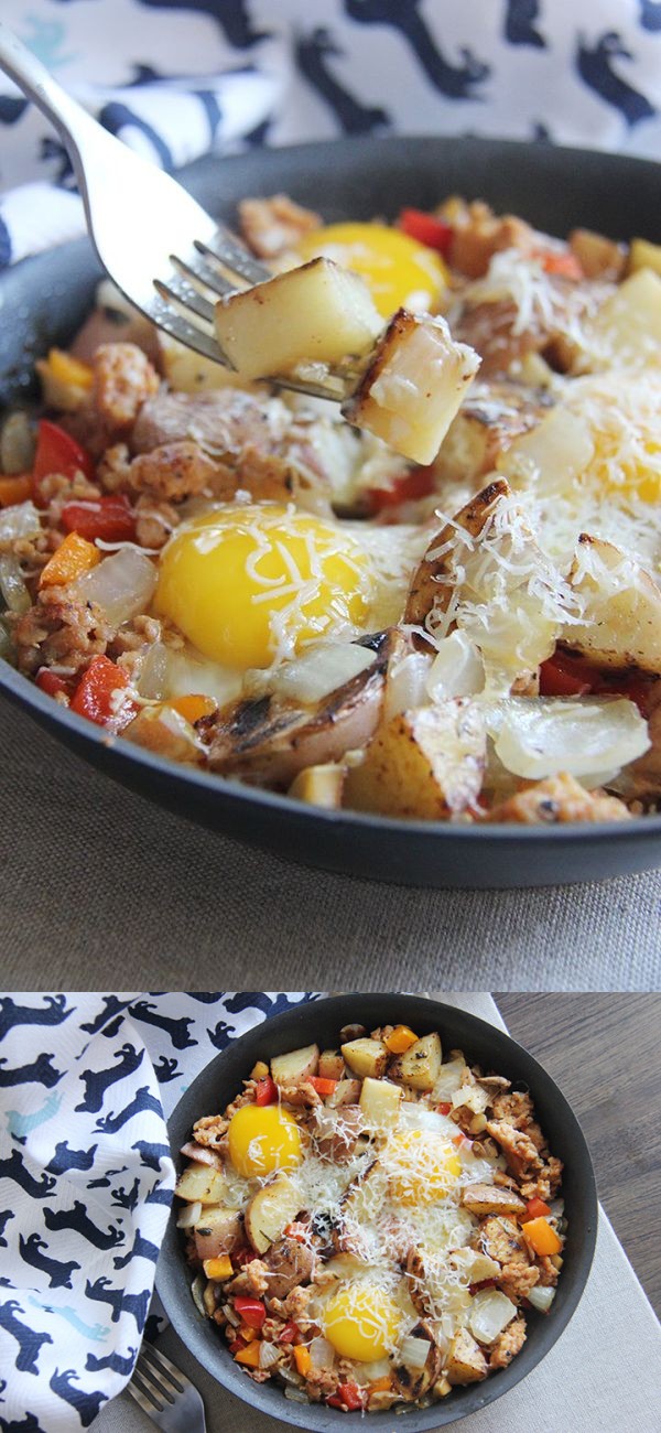 Chorizo Egg Breakfast skillet #BrunchWeek