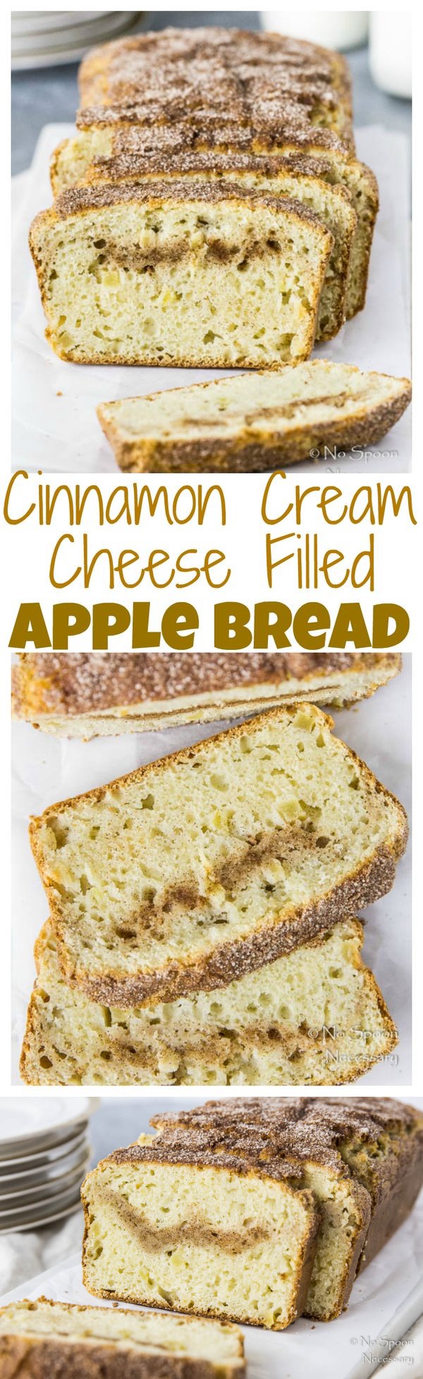 Cinnamon Cream Cheese Filled Apple Bread