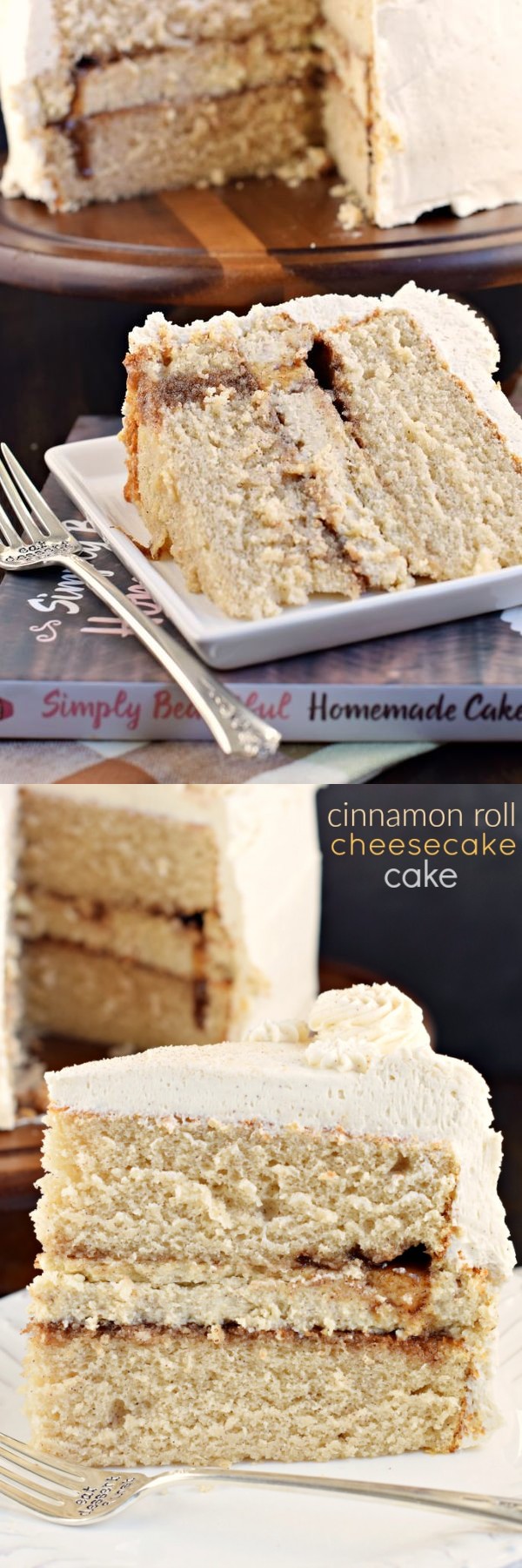 Cinnamon Roll Cheesecake Cake