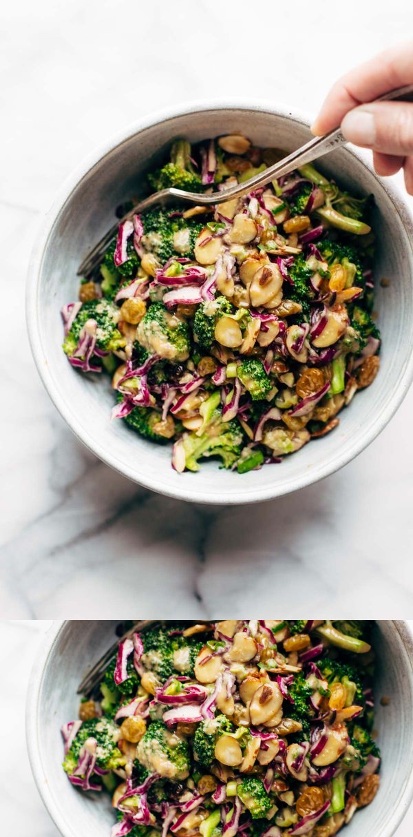 Clean Broccoli Salad with Creamy Almond Dressing