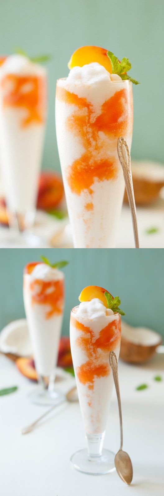 Coconut Peach Lemonade Slushies