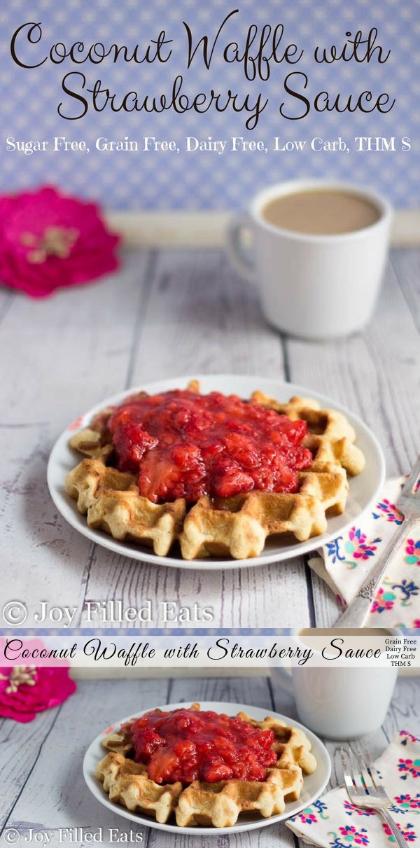 Coconut Waffle with Strawberry Sauce