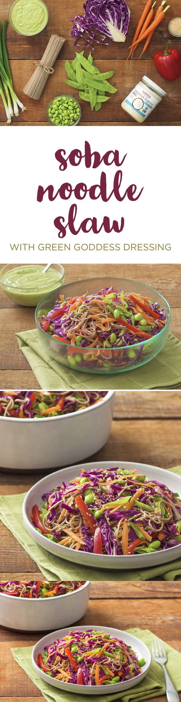 Cold Soba Noodle Slaw with Green Goddess Dressing