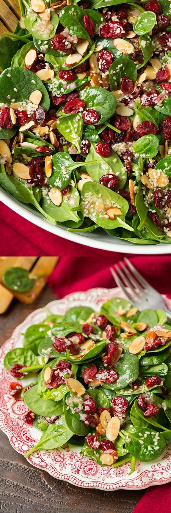 Cranberry Almond Spinach Salad