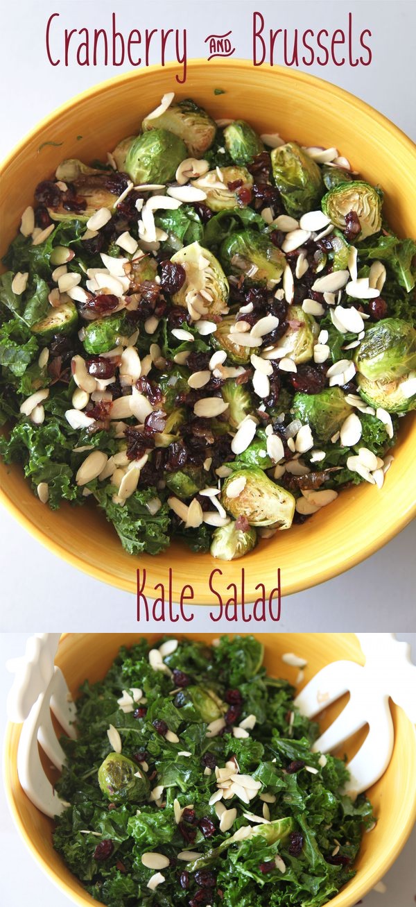 Cranberry & Brussels Kale Salad (Vegan + Gluten Free