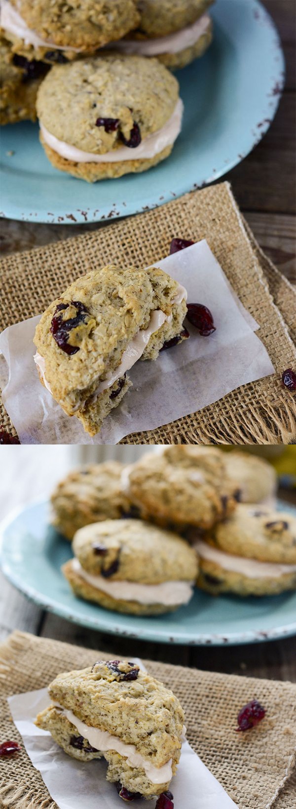 Cranberry Oatmeal Sandwich Cookies (Vegan, Gluten-Free