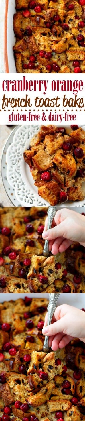 Cranberry Orange French Toast Bake (gluten-free & dairy-free