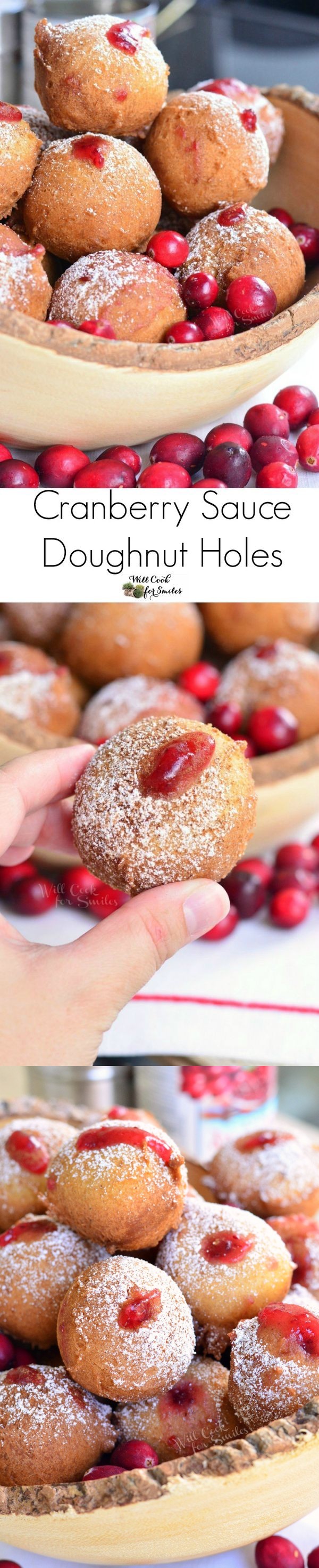 Cranberry Sauce Doughnut Holes