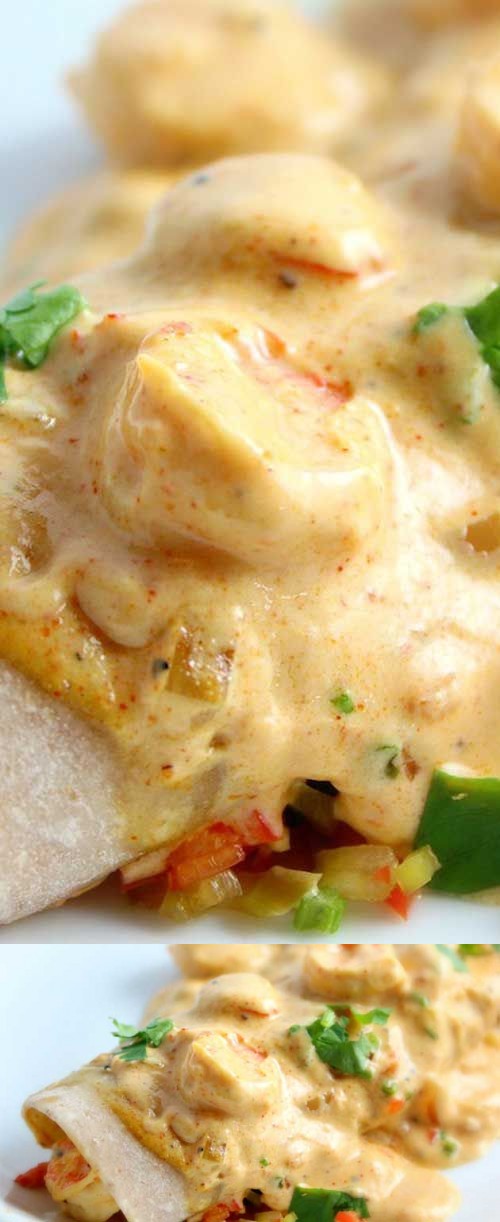 Creamy Cajun Shrimp Enchiladas