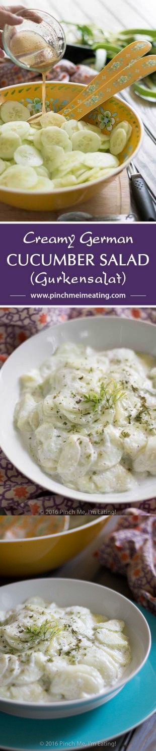 Creamy German Cucumber Salad (Gurkensalat