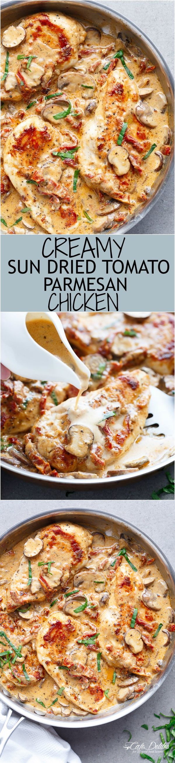 Creamy Sun Dried Tomato Parmesan Chicken (No Cream