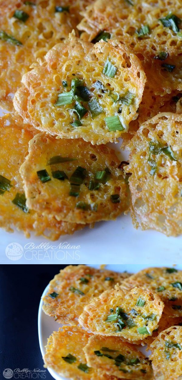 Crispy Cheddar Cheese and Green Onion Chips! (THM S