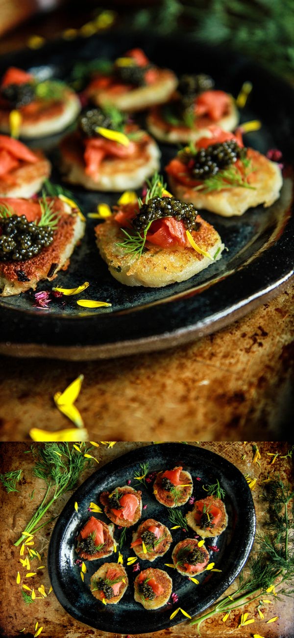 Crispy Potato Chive Pancakes with Smoked Salmon- Gluten, Dairy and Egg Free