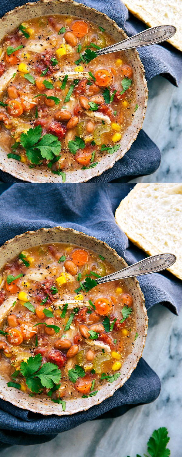 Crockpot Chicken Veggie Quinoa Soup