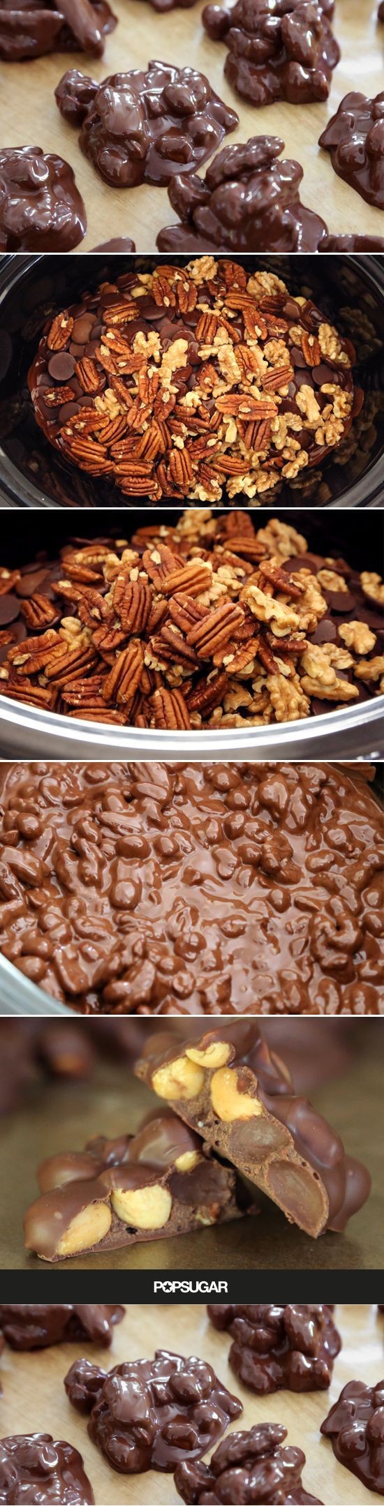 Crockpot Chocolate-Nut Clusters