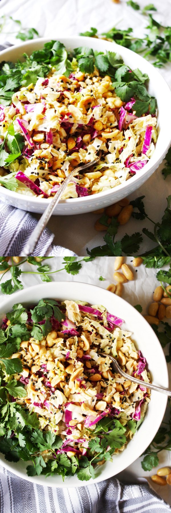 Crunchy Cabbage Salad with Peanut Dressing [21 Day Fix]