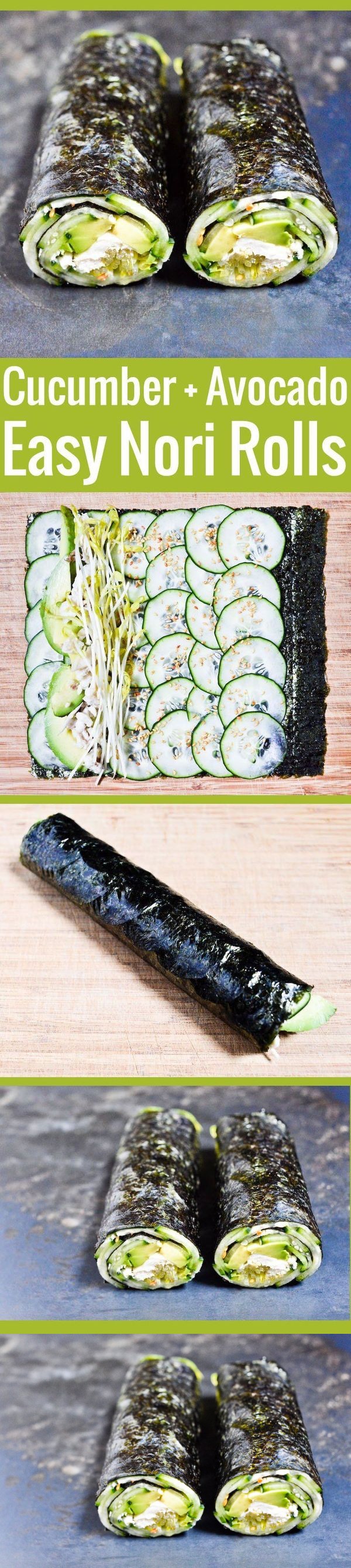 Cucumber and Avocado Quick Nori Roll