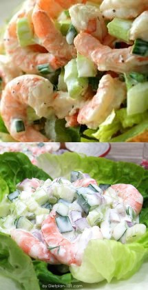 Cucumber Celery Shrimp Chopped Salad (Dukan Diet PV Cruise