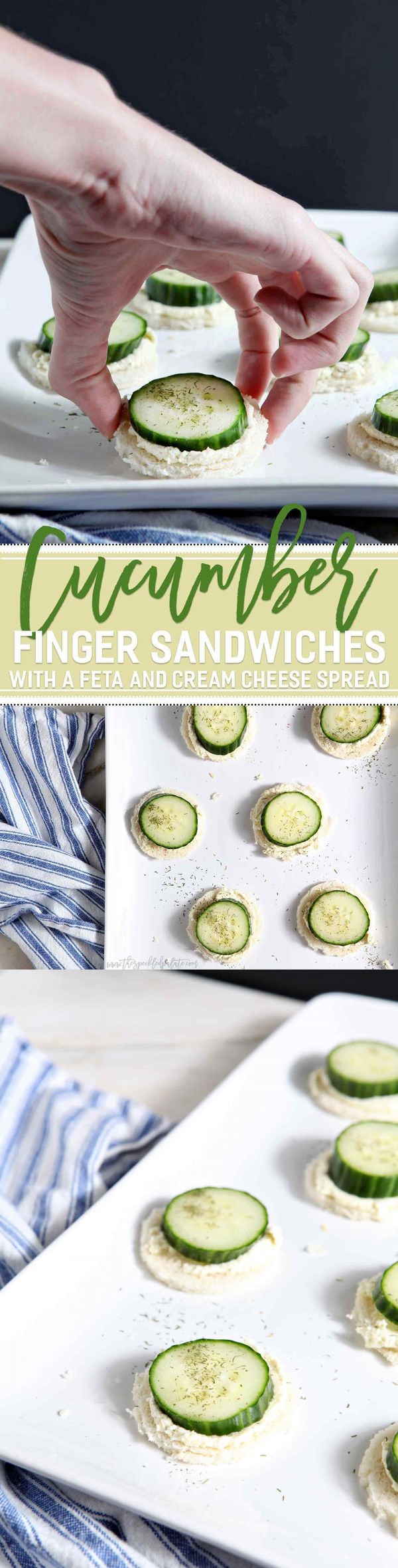 Cucumber Finger Sandwiches with Feta and Cream Cheese Spread