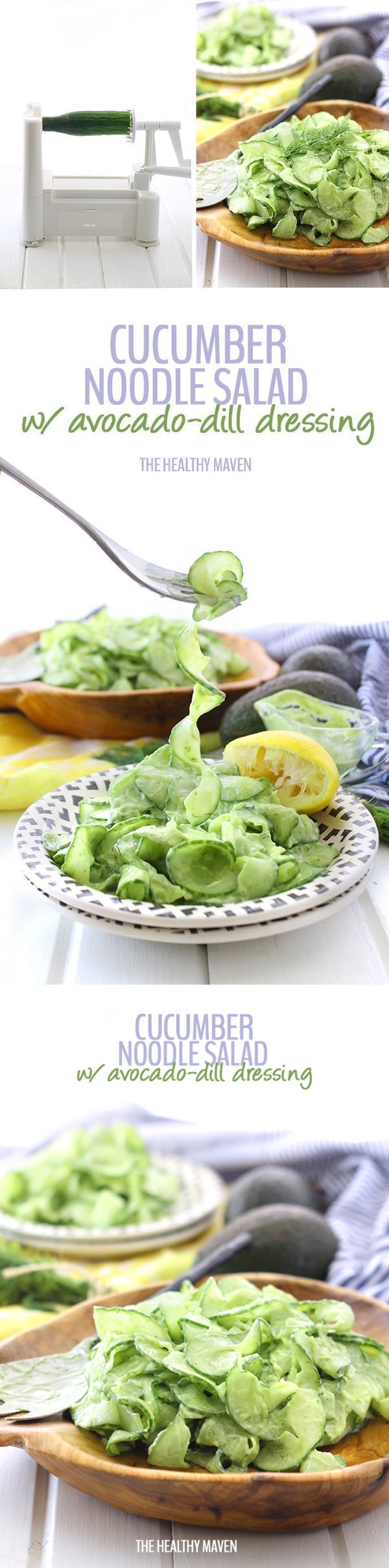 Cucumber Noodle Salad with Avocado Dill Dressing