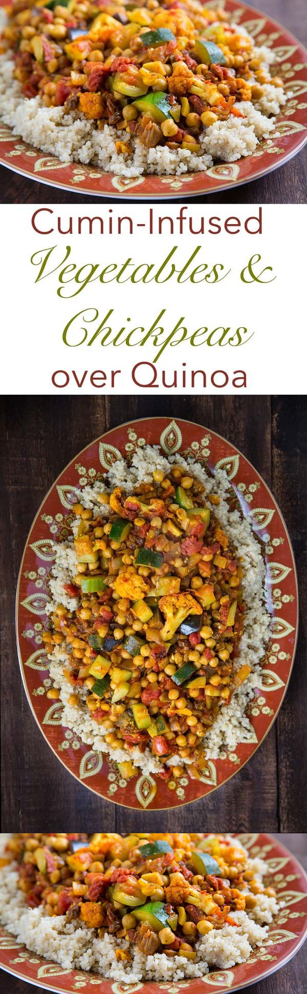 Cumin-Infused Vegetables and Chickpeas over Quinoa