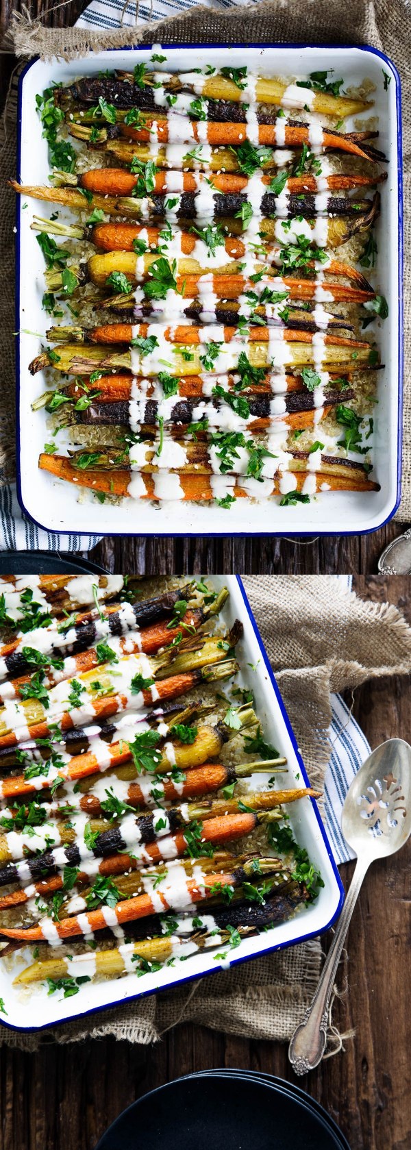 Cumin Roasted Carrots with Tahini Dressing