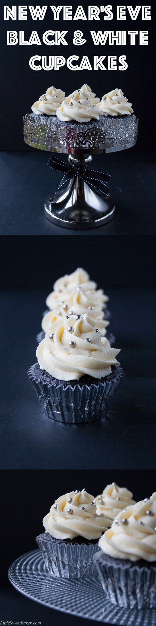 Dark Chocolate Cupcakes with White Chocolate Buttercream