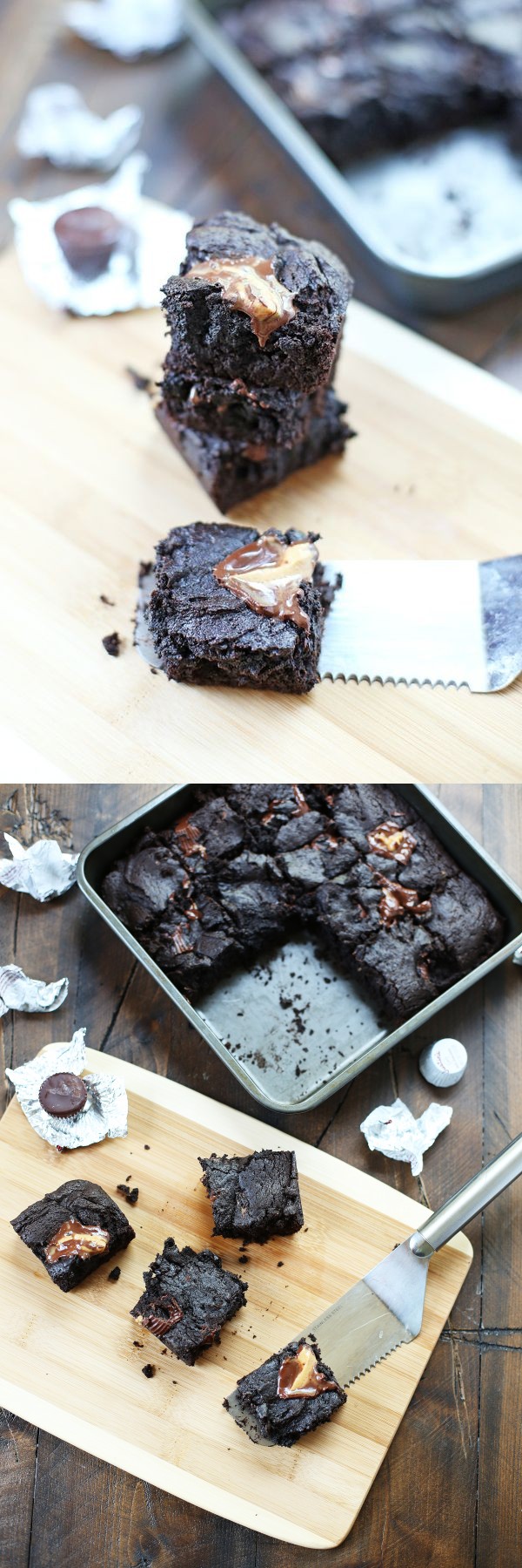 Dark Chocolate Peanut Butter Cup Brownies