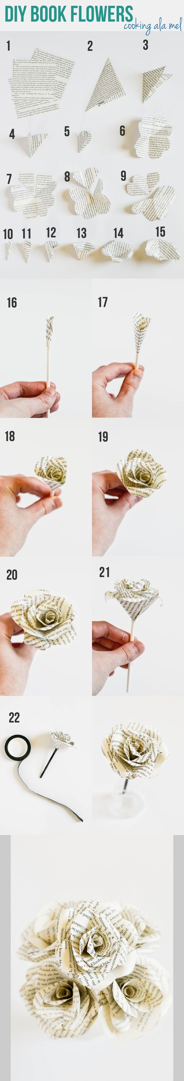 DIY Book Flowers