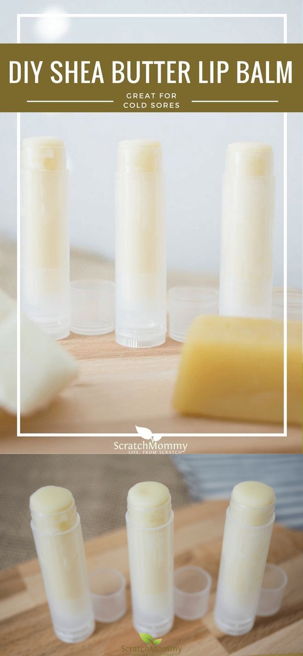 DIY Shea Butter Lip Balm (great for cold sores